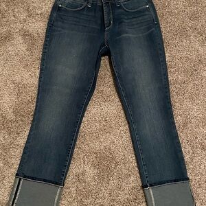 NYDJ Blue Ankle Cropped Jeans with Cuffed Hems